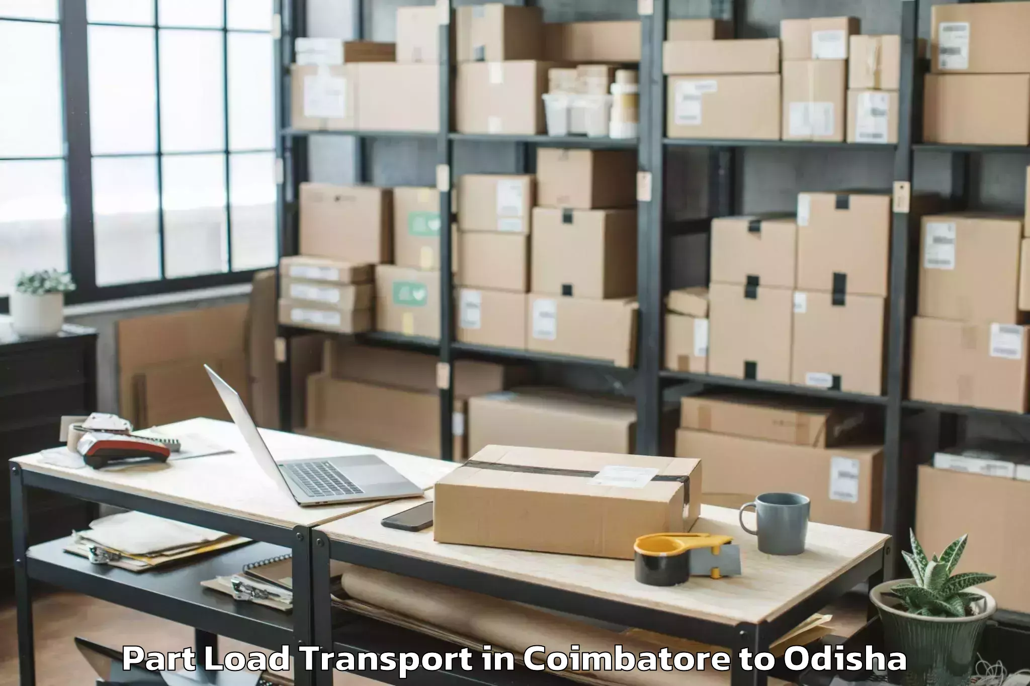 Book Coimbatore to Brajarajnagar Part Load Transport Online